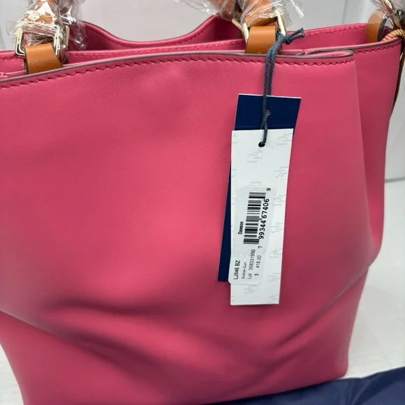 New DOONEY & BOURKE Dawson Leather Bucket Bag in Bubble Gum - Picture 5 of 6